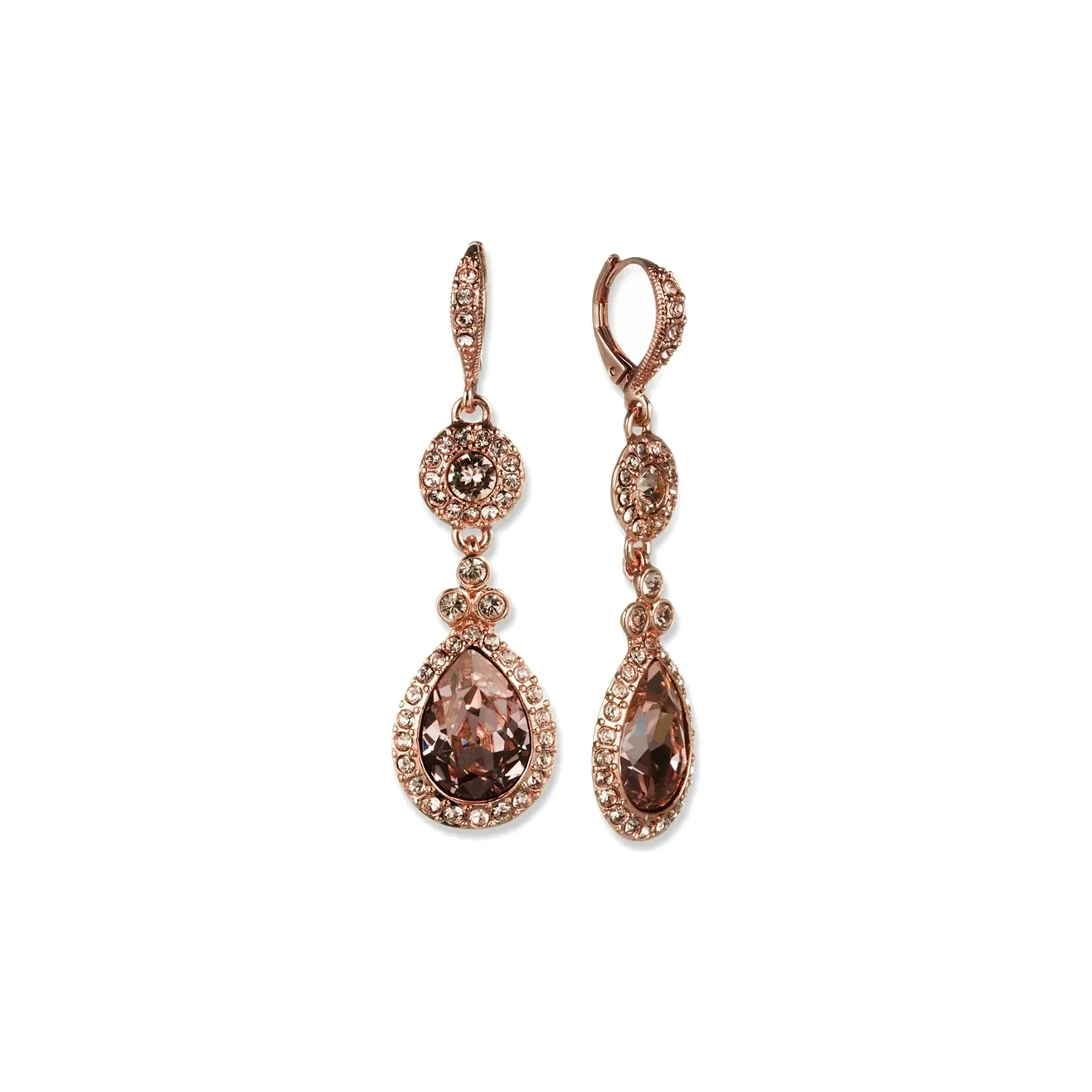 Givenchy Round Crystal Hoop Earrings, Drop Earrings Women's Rose Gold