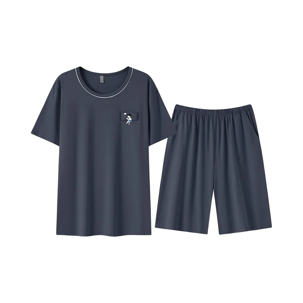 Flowers In Water Pajama Set Men's Dark Gray