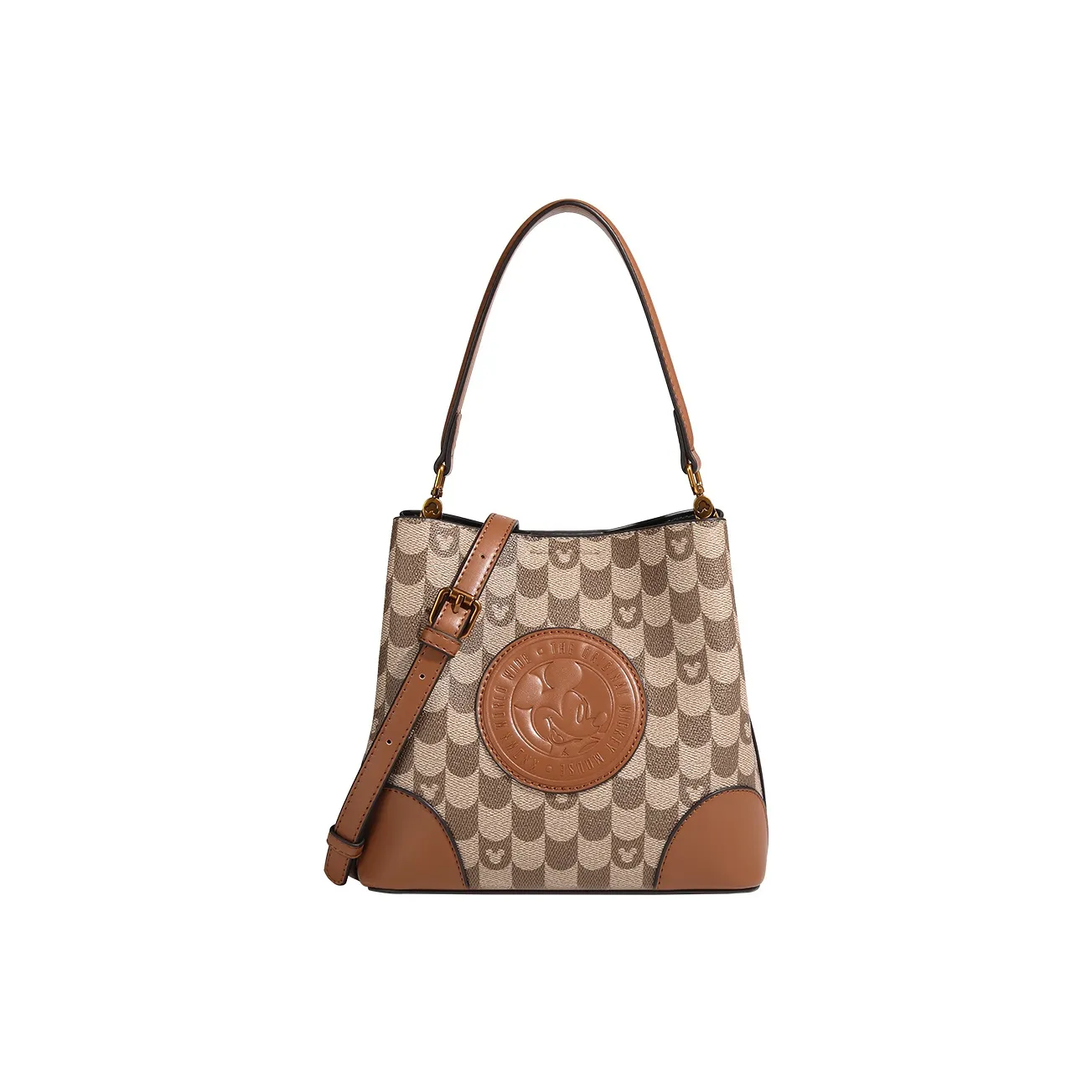 Disney Mickey Series PU Crossbody Shoulder Bag, Tote Bag, Underarm Handbag Regular Women's Brown