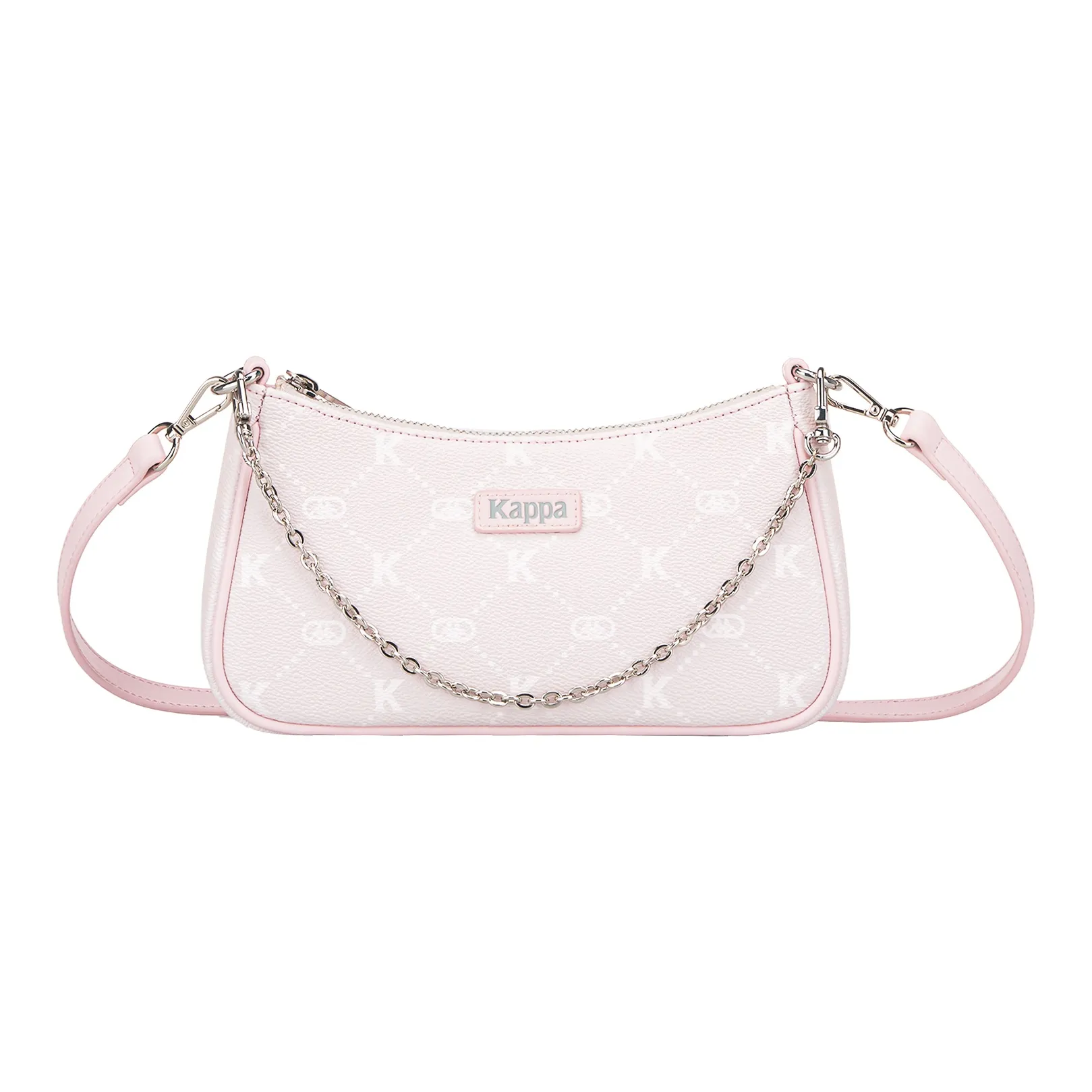 Kappa Matte Leather Portable Shoulder Bag, Crossbody Bag, 3 in 1 Bag Regular Women's Strawberry Milkshake Pink