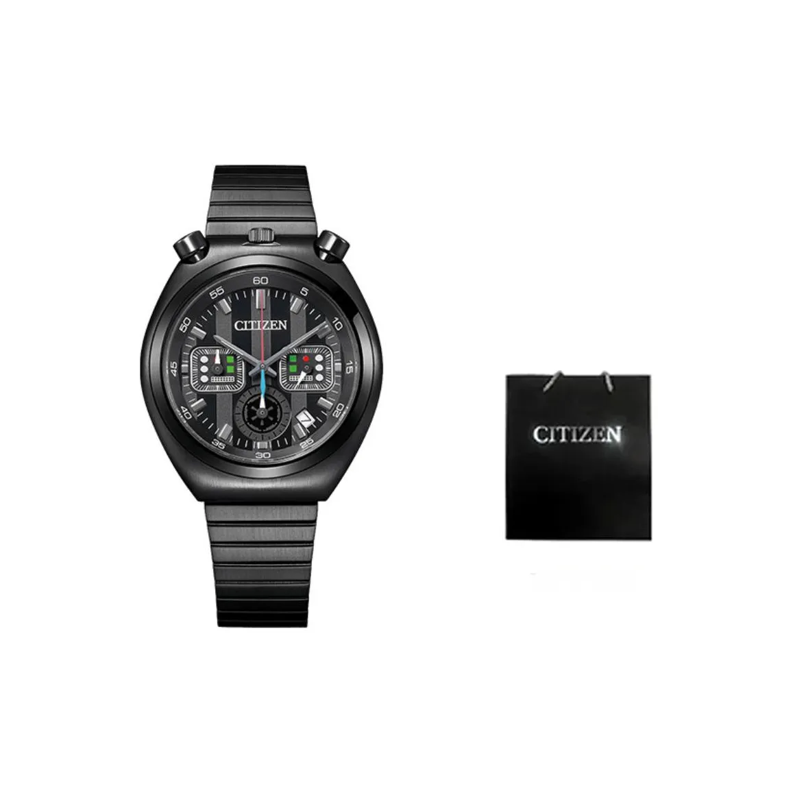 CITIZEN Кварцевый механизм ремешок из нержавеющей стали часы для мужчин черный циферблат