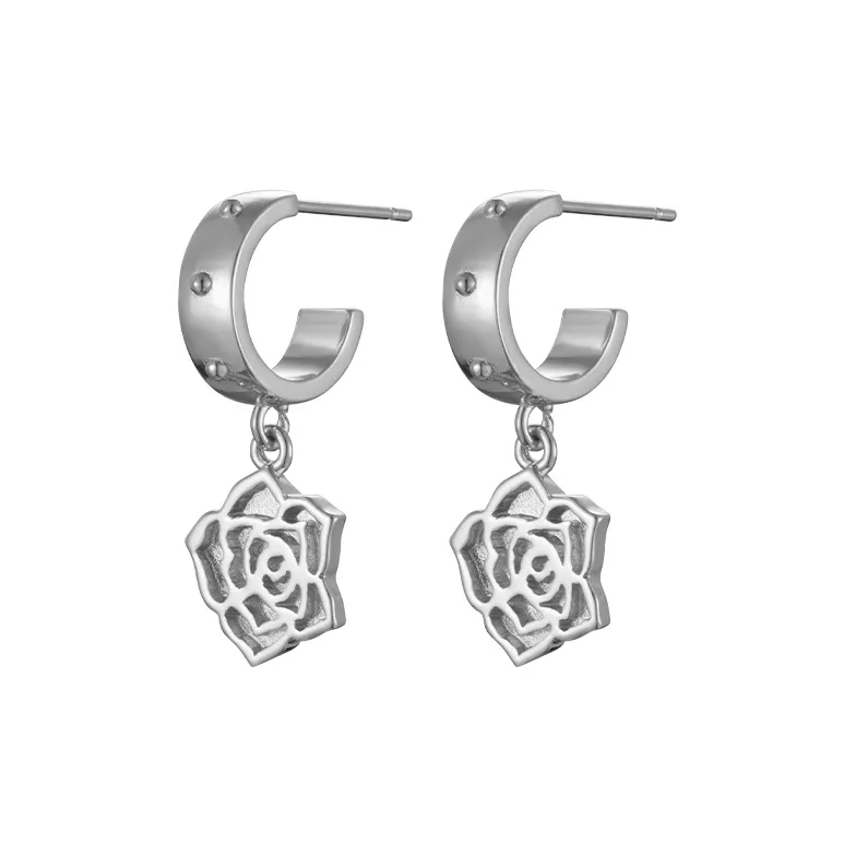 STUGAZI Серьги-гвоздики из меди с покрытием из 24K белого золота унисекс