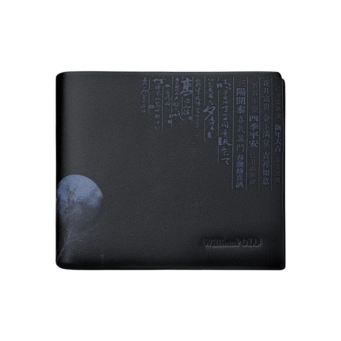 WilliamPOLO Кошелек из натуральной коровьей кожи мужской черный
