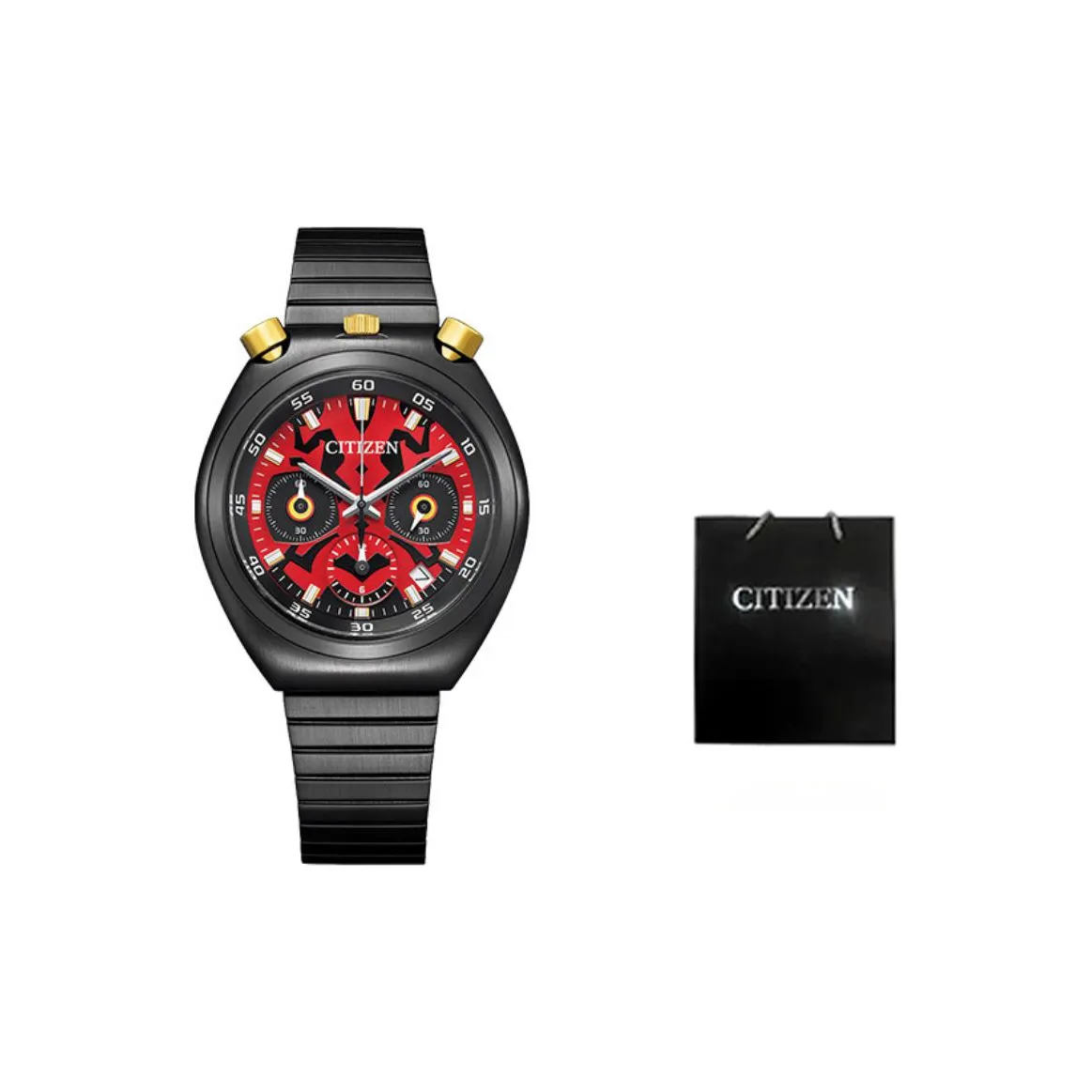 CITIZEN Star Wars Кварцевый механизм Нержавеющая сталь Ремешок Часы Мужские Черный циферблат