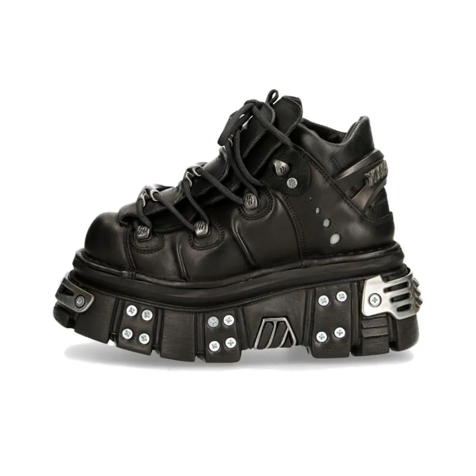 NEW ROCK Low Top Casual Shoes Unisex Black