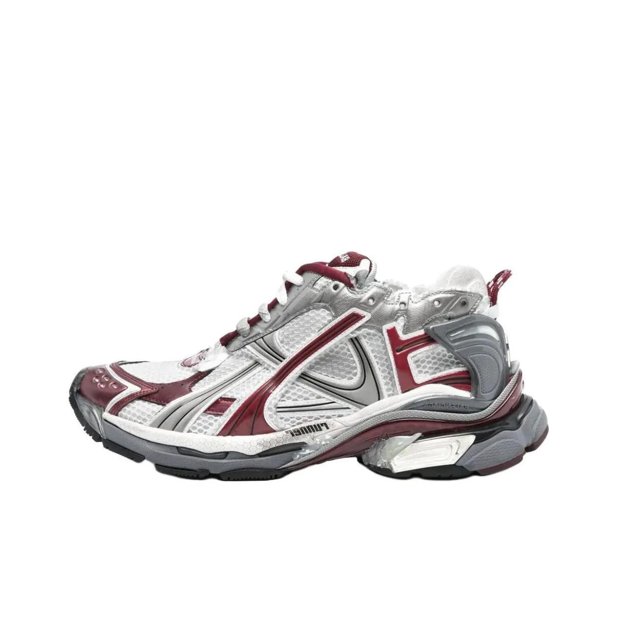 Balenciaga Runner Chunky Sneakers Men Low Top White Gray Red