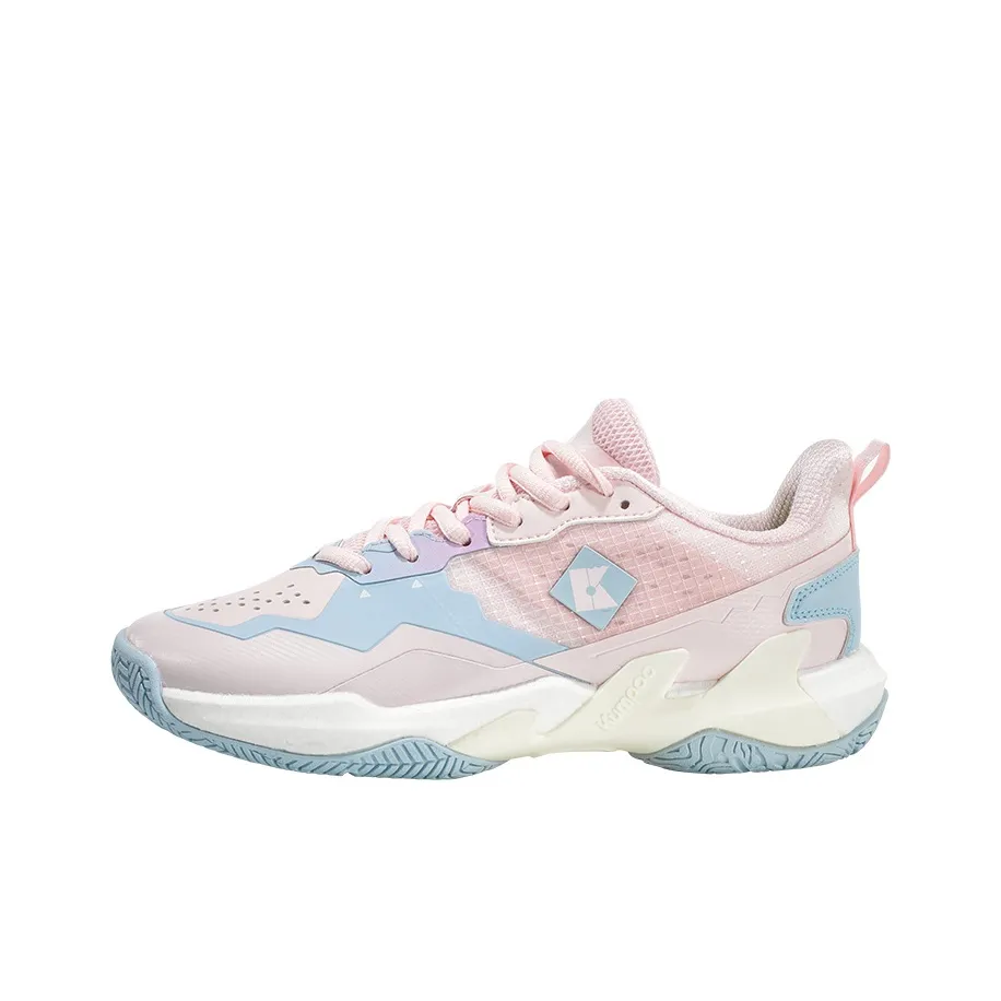 KUMPOO KH G711 Slip Resistant Breathable Coverage Support Lightweight Rebound Low Top Badminton Shoes Unisex Light Pink