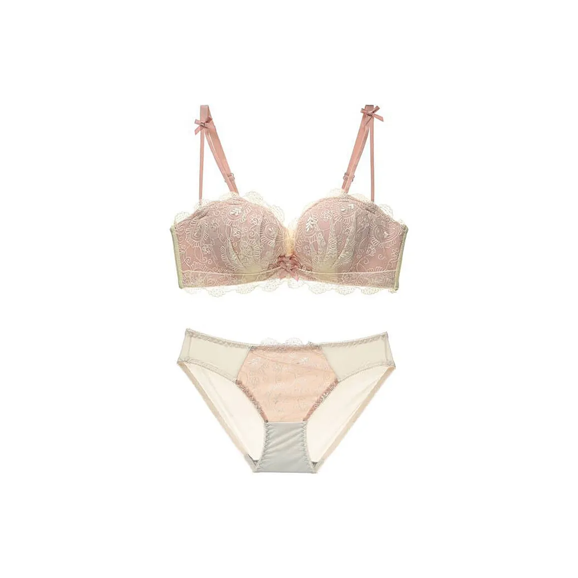 Flowers in water Комплект нижнего белья Женское Кремовый Розовый