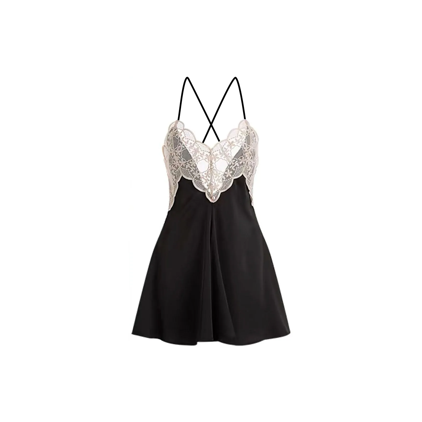Flowers In Water Nightgown Women's Black