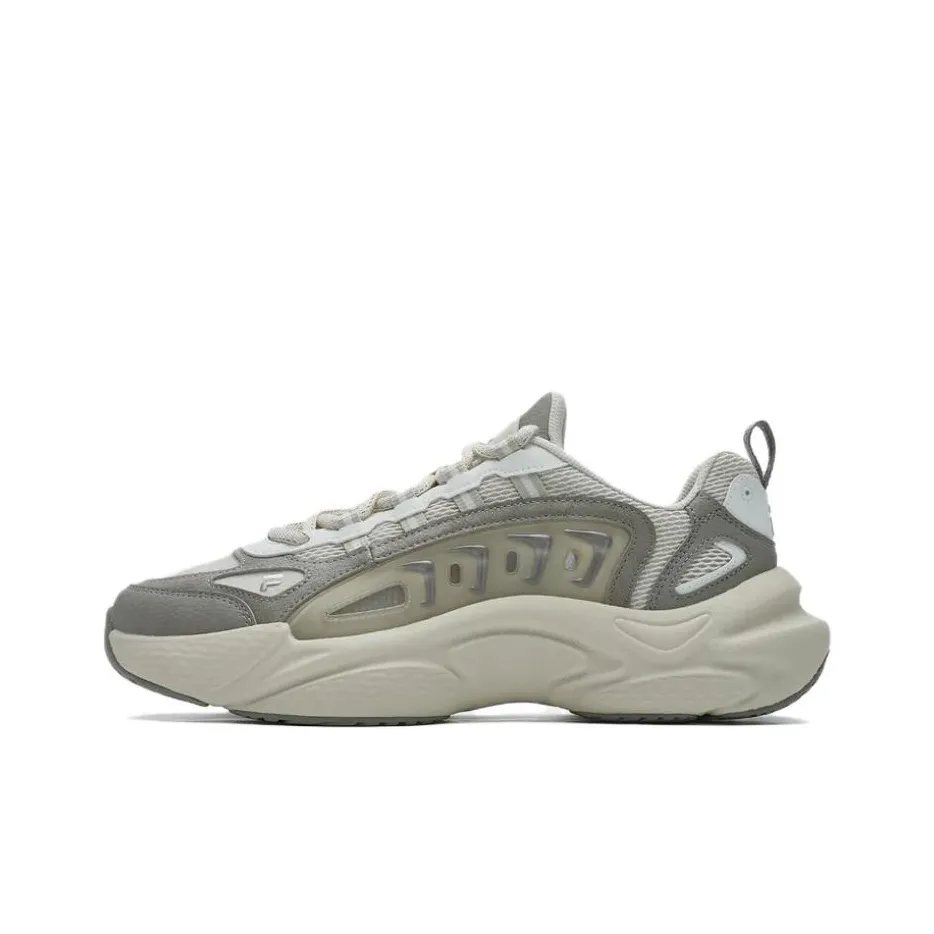 FILA FUSION SKY TRAIL DX Fishbone Head Cushioned Wear Resistant Breathable Low Top Chunky Sneakers Men's White
