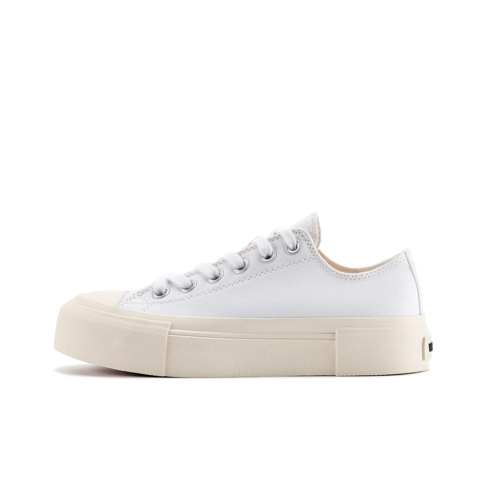 VEEMES Slip Resistant, Abrasion Resistant, Breathable, Height Increasing Low Top Canvas Shoes Unisex Classic White