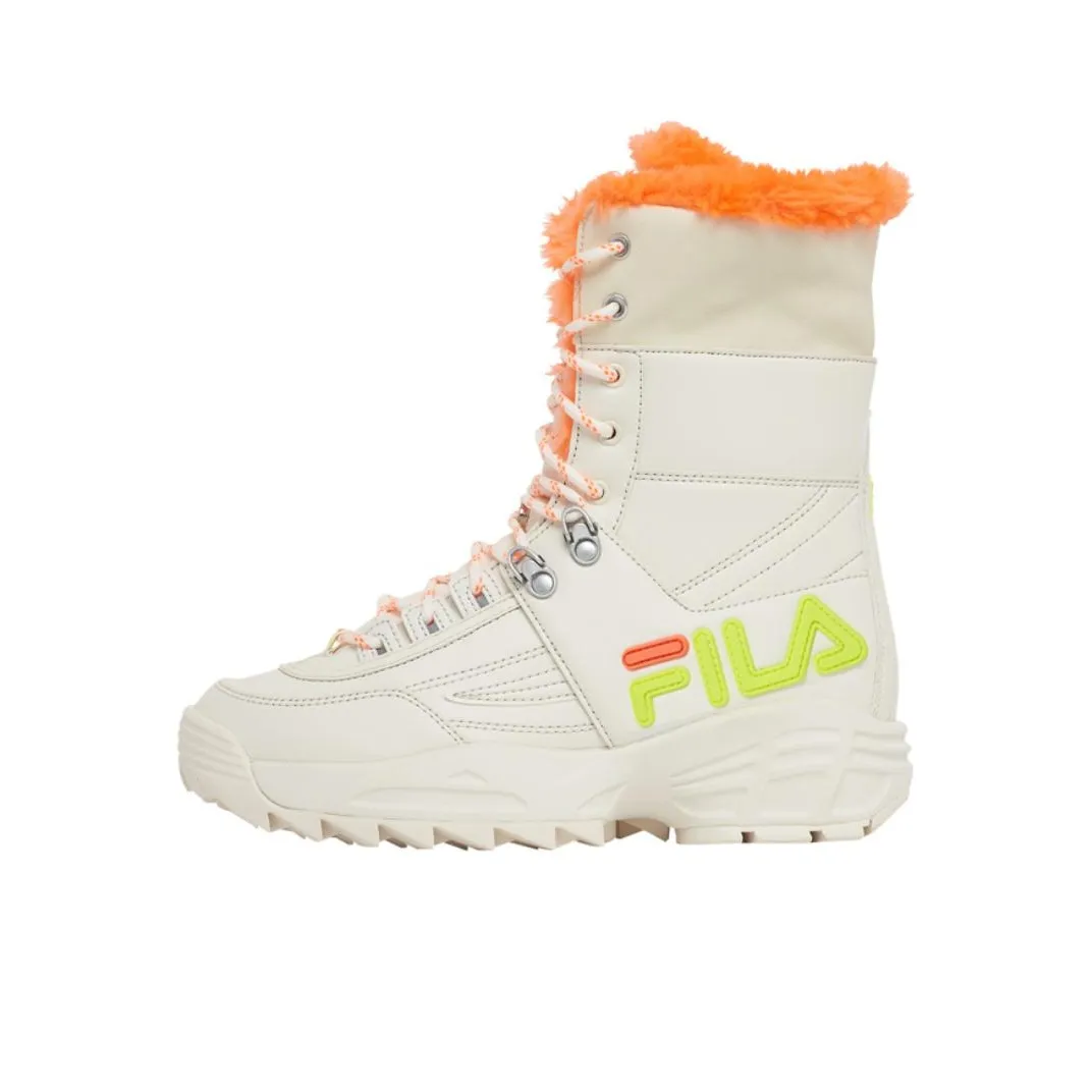 FILA Disruptor Boot Thermal Waterproof Abrasion Resistant Knee High Snow Boots Women's White