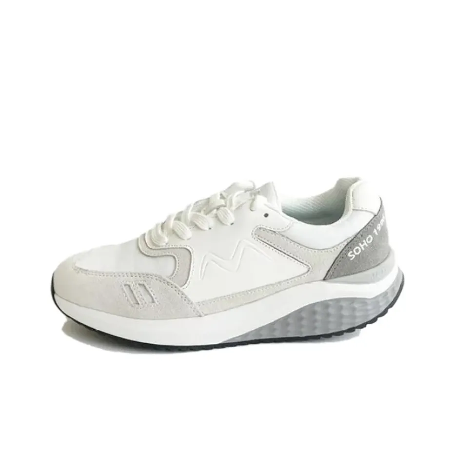 MBT Амортизация Дышащий Увеличение Высоты Низкий Топ Повседневные Беговые Кроссовки Женские Белый Серый