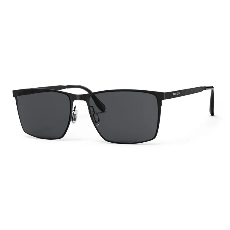 PARZIN Steel Rectangular Ink Lenses Men's