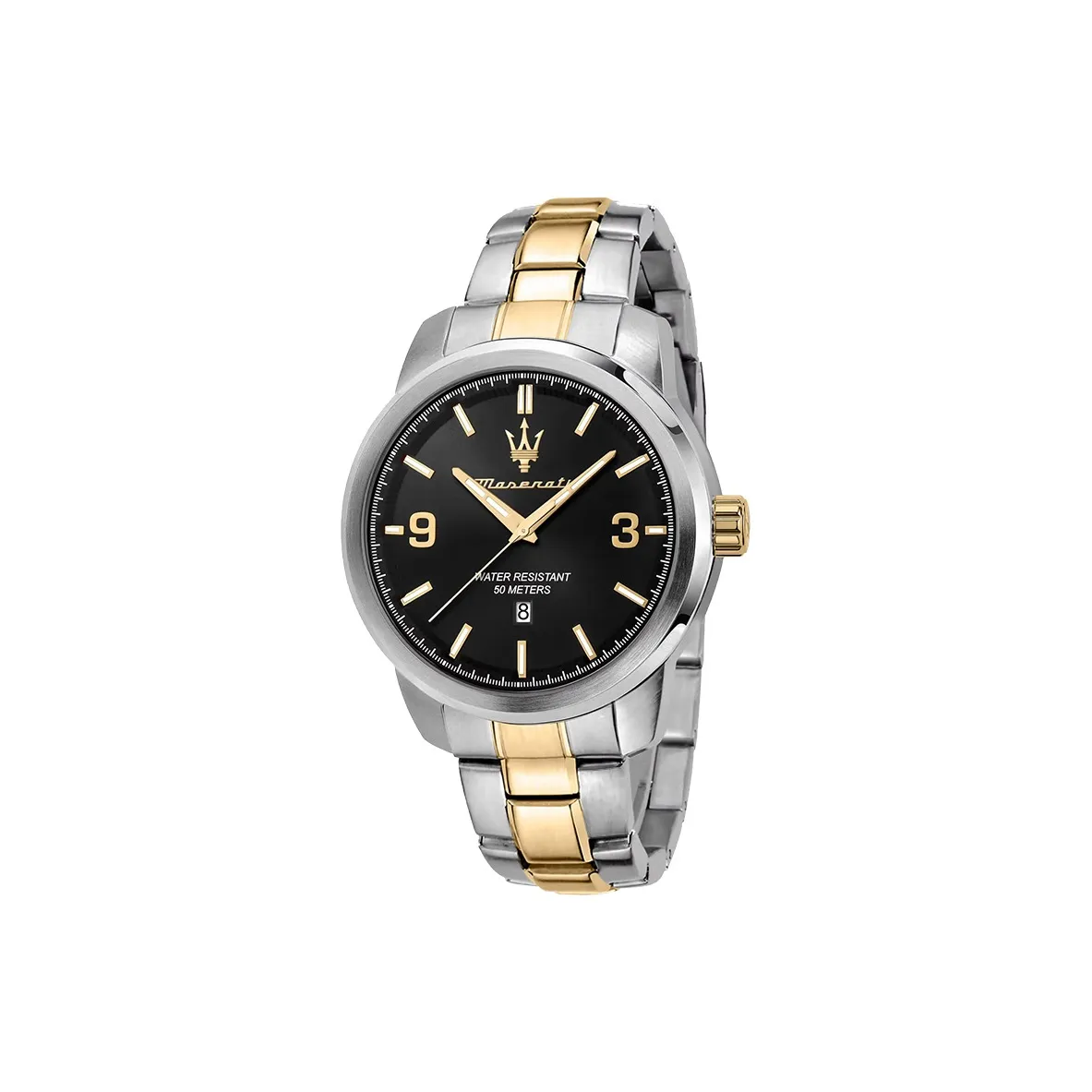 Maserati Мужские часы Кварцевый механизм Стальной ремешок Черный циферблат