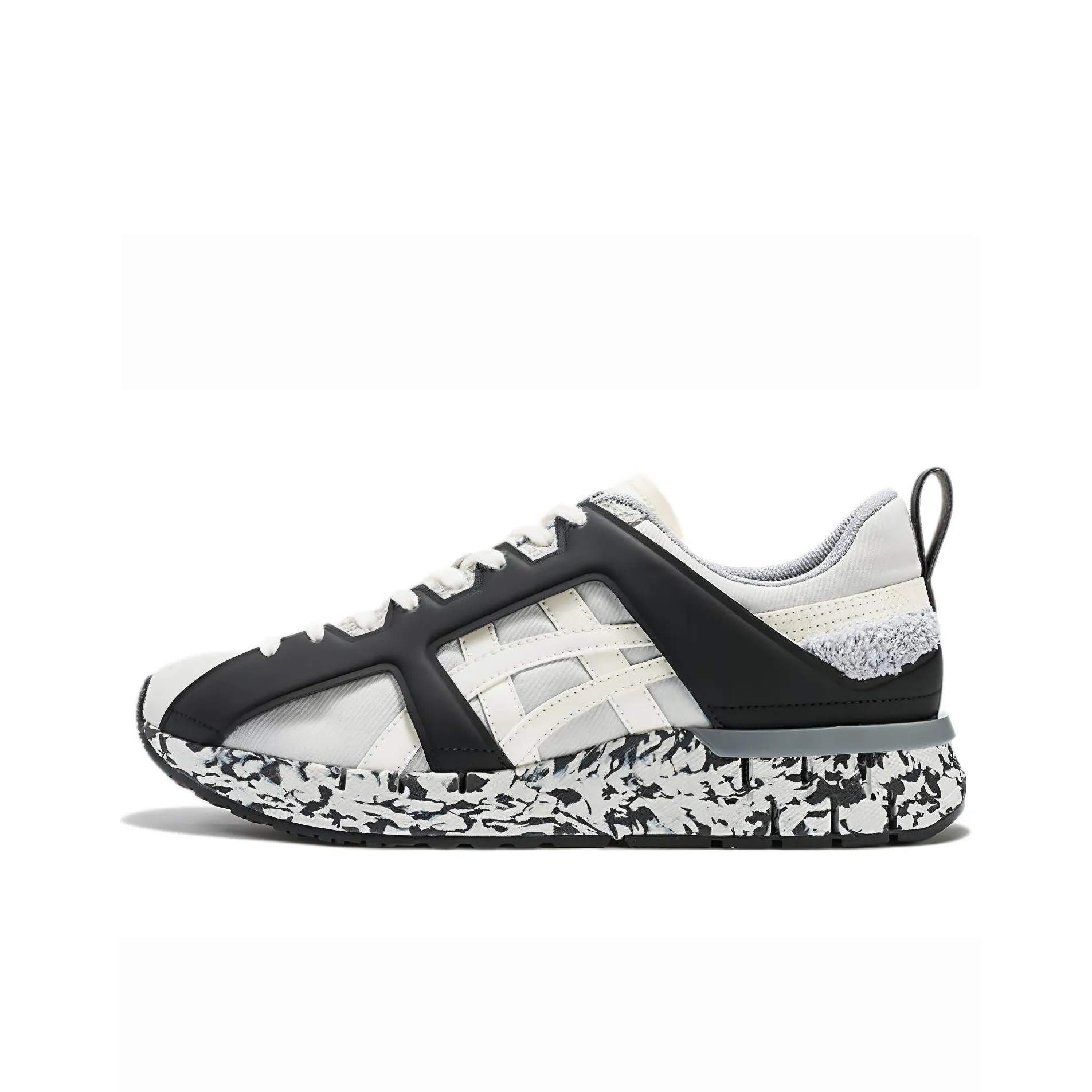 Onitsuka Tiger Fabilac Slip Resistant Abrasion Resistant Легкий Низкий Топ Повседневная Обувь Унисекс Черный Белый Узор
