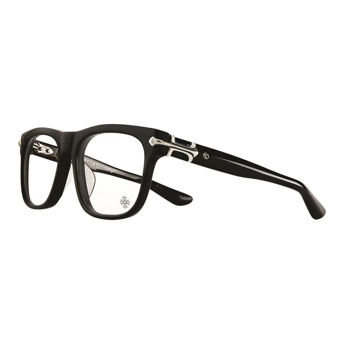 Chrome Hearts Rectangular Eyeglass Frames Unisex Black