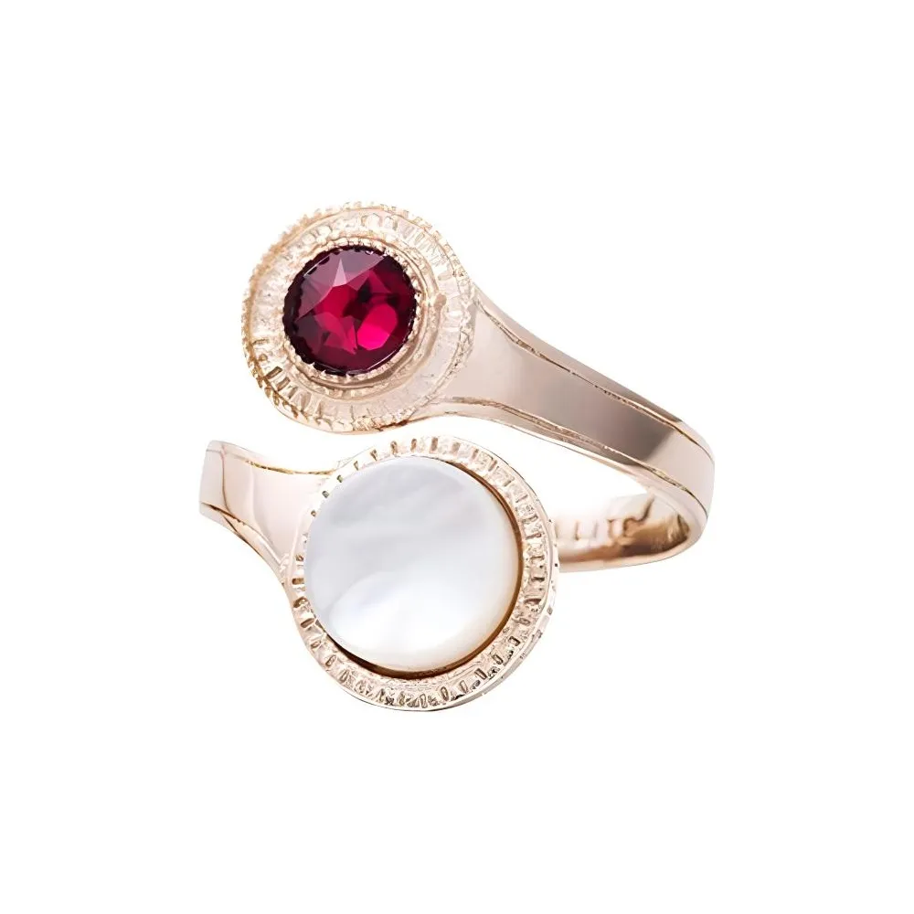 SATELLITE Crystal Mother Of Pearl Rings Women's Silver