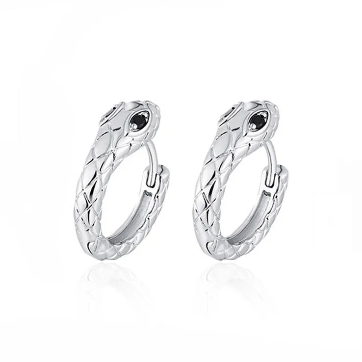 Серьги TIG с цирконием унисекс серебряный