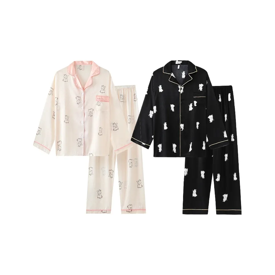 O'MESIK Pajama Set Unisex Black White