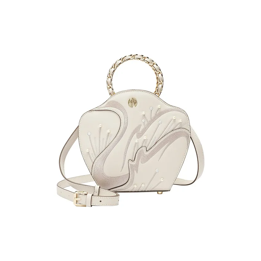 Ancient Yi Xi Коровья кожа Чонсам Китайская юбка с узором "конское лицо" Сумка через плечо Сумка Женская Элегантная Белая