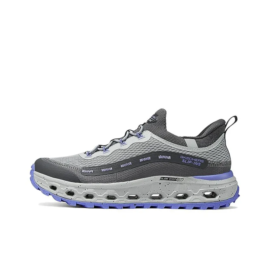 Skechers Slip Ins Low Top Running Shoes Women's Gray Purple