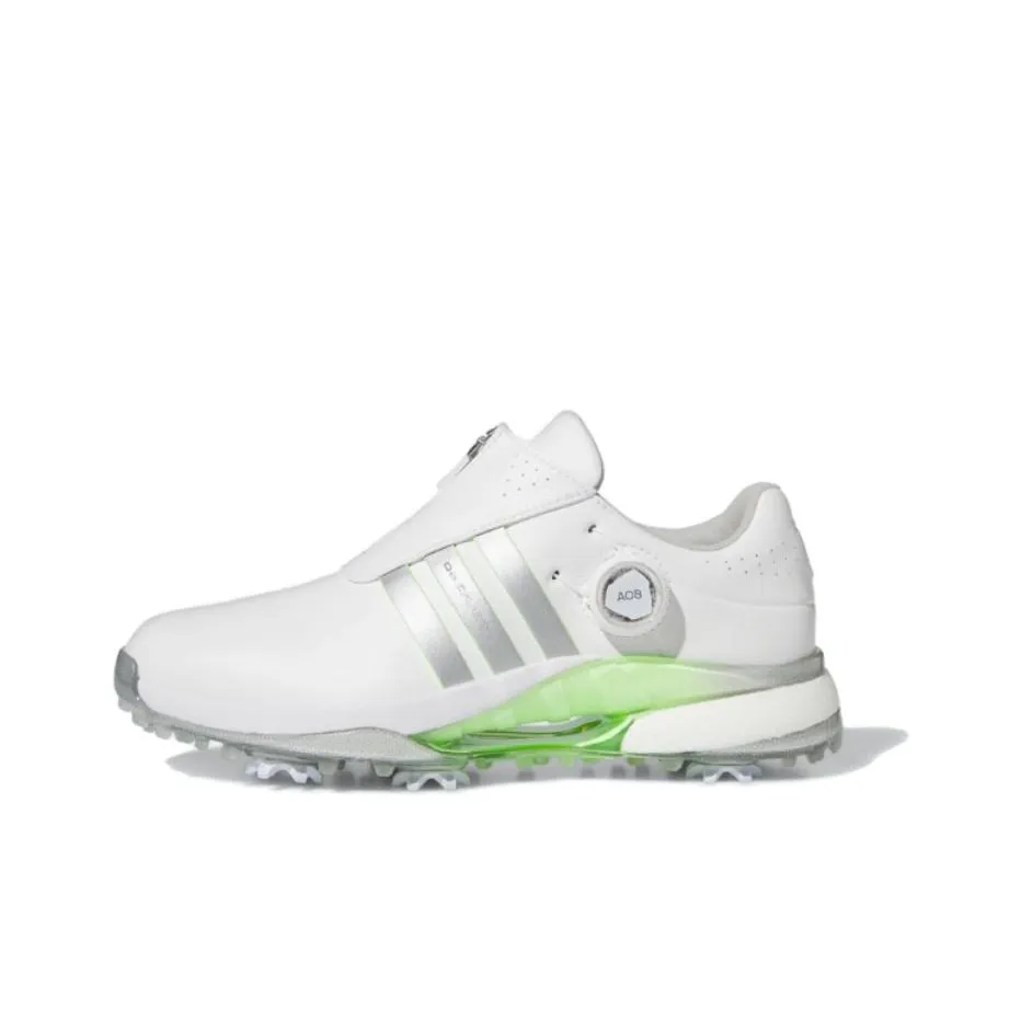 Adidas Tour360 24 Boa Microfiber Golf Cloud White Silver Metallic Green Spark Women's