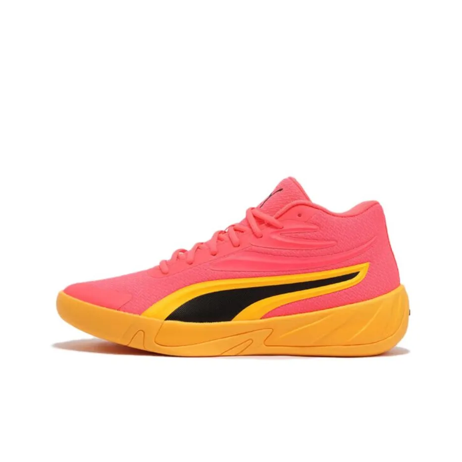 PUMA Court Pro Амортизация и Дышащий MID Баскетбольные кроссовки Унисекс Красный Черный Желтый