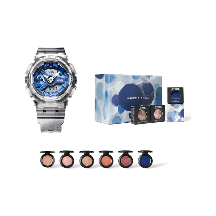 CASIO SHOCK Коллаборация MAC Ледяной Синий Elf Ограниченная Серия Коробка Электронный Механизм Смольный Ремешок Часы Унисекс Синий Циферблат