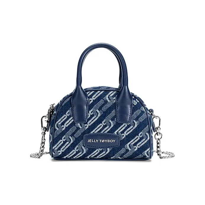 JELLYTOYBOY Artificial Leather Crossbody Handbags Women's Denim Blue/Brown
