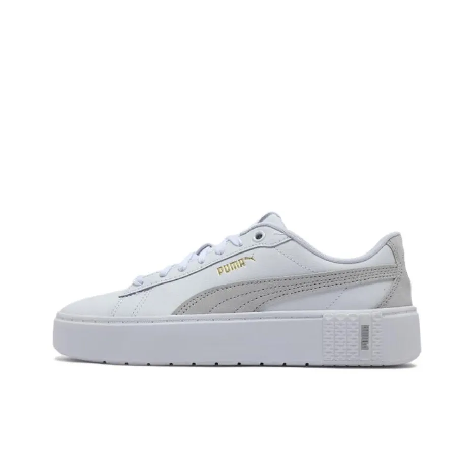 PUMA Smash Platform Low Кроссовки для скейтбординга Женские Белый Серый