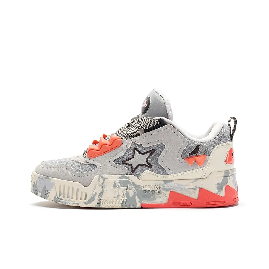 Staple x STARTER Vol 90s Slip Resistant Impact Resistance Wear Resistant Low Top Skateboard Shoes Men's Gray Pink
