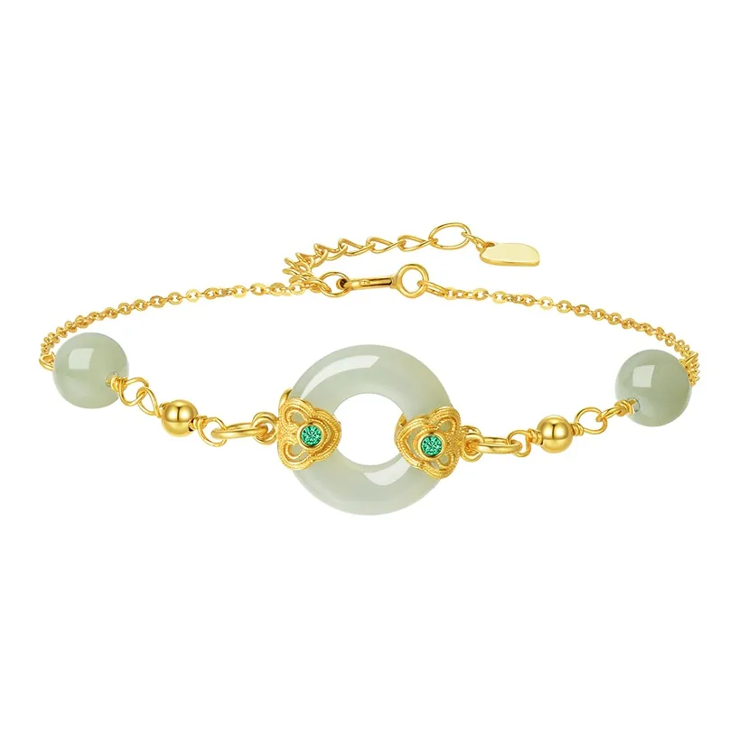 CHOW TAI SENG Silver S925 Pale Greenish White Jade Women's