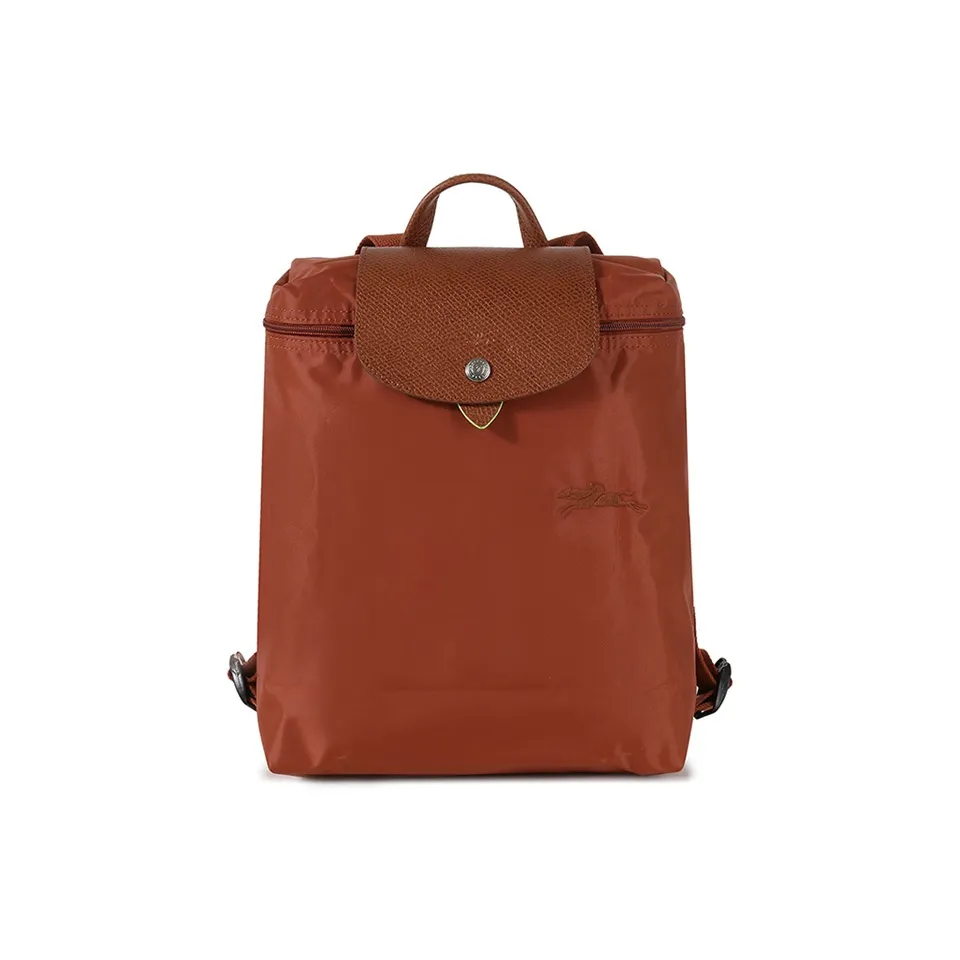 LONGCHAMP Le Pliage Green jacquard Canvas Backpack Women's Chestnut