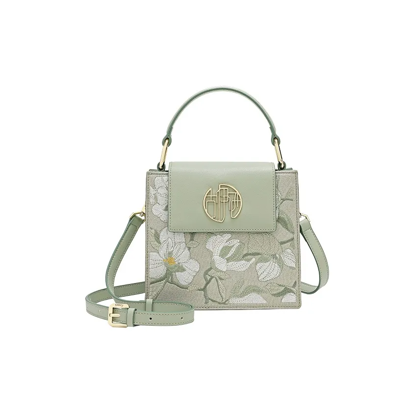 Ancient Yi Xi Коровья кожа Эксклюзивная Элегантность Чонсам Сумка Сумка через плечо Сумка через плечо Женская Willow Росток Зеленый