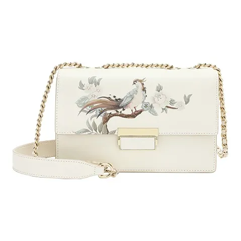 Ancient Yi Xi Коровья кожа Сумка с цепочкой Сумка на плечо Женская Чай Лунно-белый