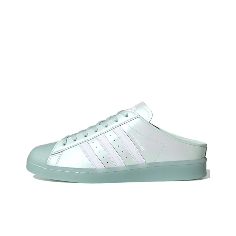 Adidas Originals Superstar Series Mule Slip-Resistant Low Top Скейтборд Кроссовки Унисекс Ice Green