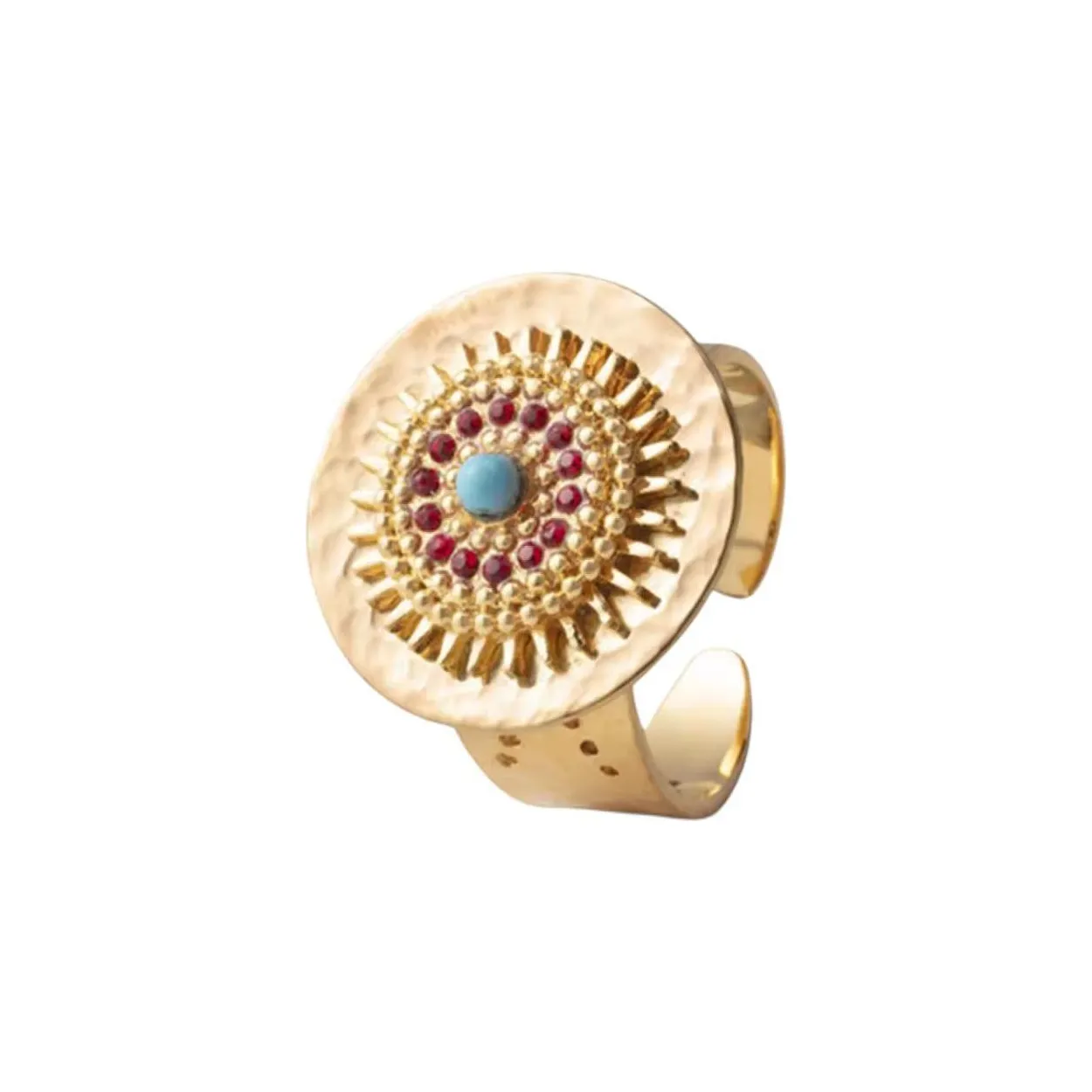 SATELLITE Gemstone Inlay Rings Women's Gold