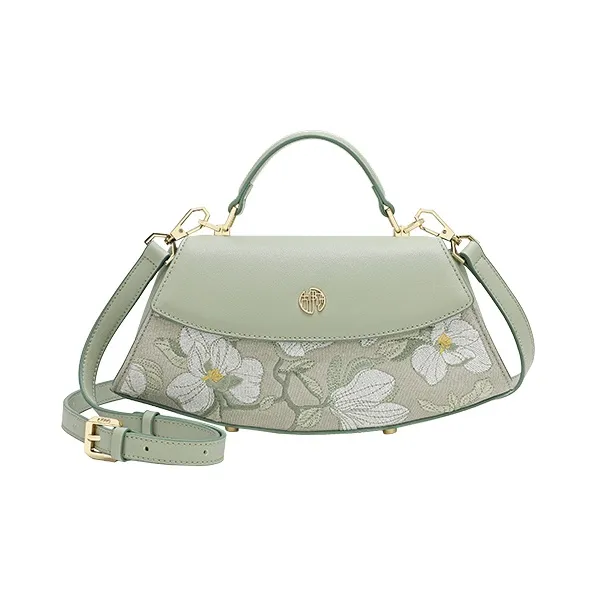 Ancient Yi Xi Коровья кожа Модный Чонсам Элегантность Одно плечо Сумка Женские Willow Зеленый цвет Ростока