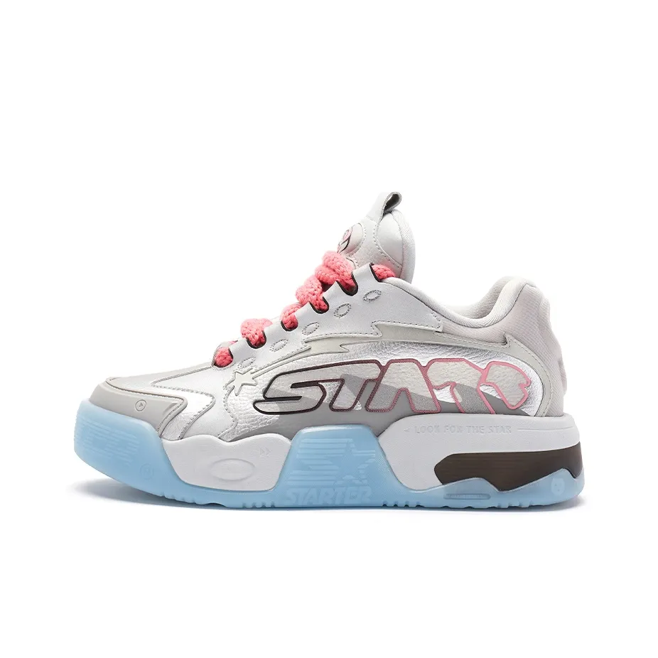 STARTER Юбка Resistant визуально увеличивает рост Низкие Кроссовки для скейтбординга Женские Серебряные