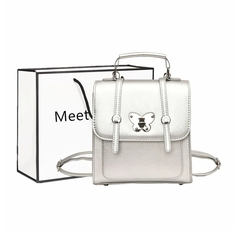 Fitchell ПУ (полиуретан) Carry Рюкзак Женские Серебристый Белый Розовый Черный Коричневый