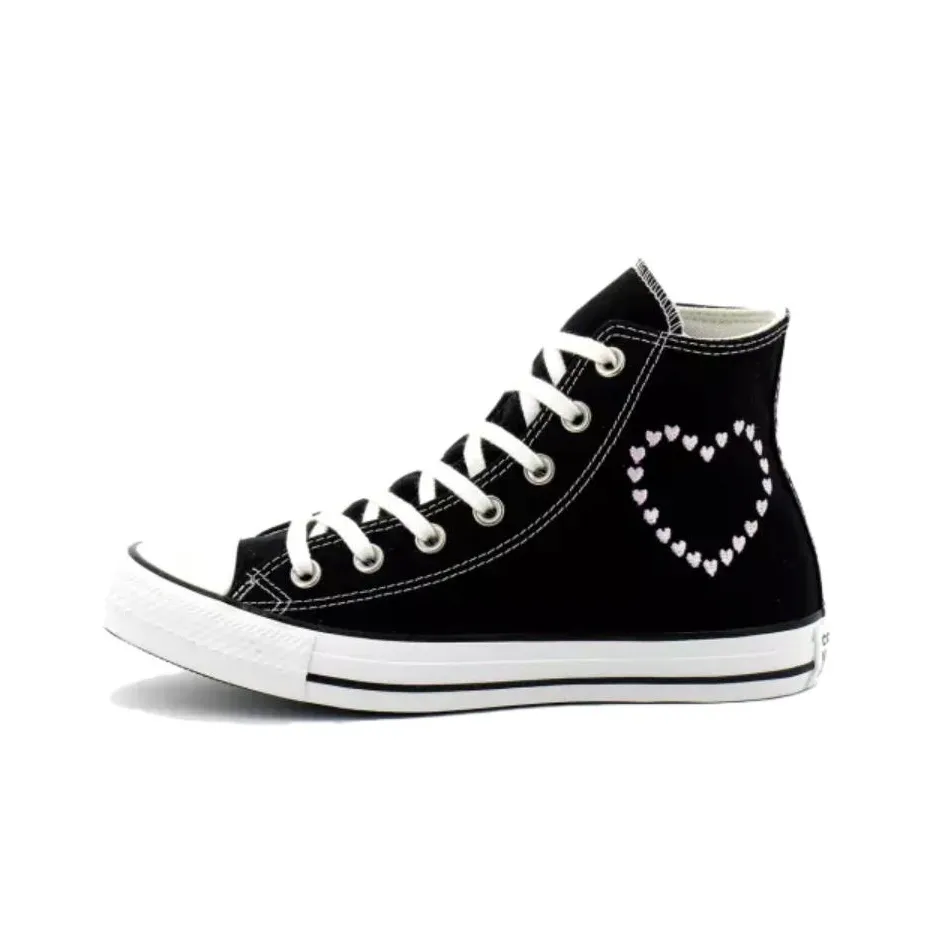 Converse Women's Chuck Taylor All Star High 'Embroidered Hearts Black' Women's