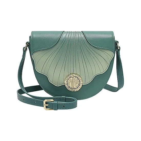 Ancient Yi Xi Коровья кожа Бренд Металл Замок Сумка через плечо Женская Сосновый зеленый