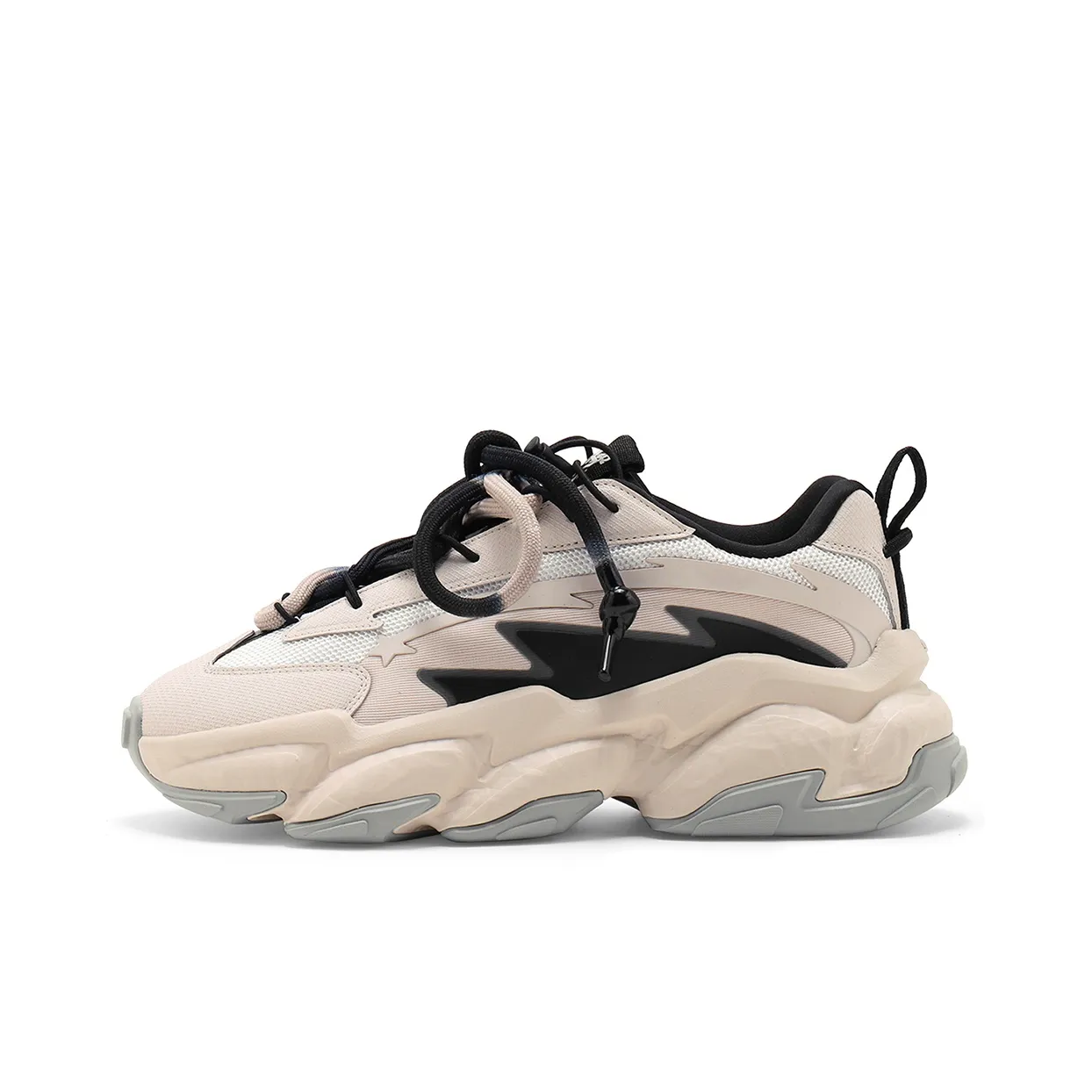 STARTER Rock Formation Series Slip Resistant Height Increasing Breathable Low Top Chunky Sneakers Men's Beige