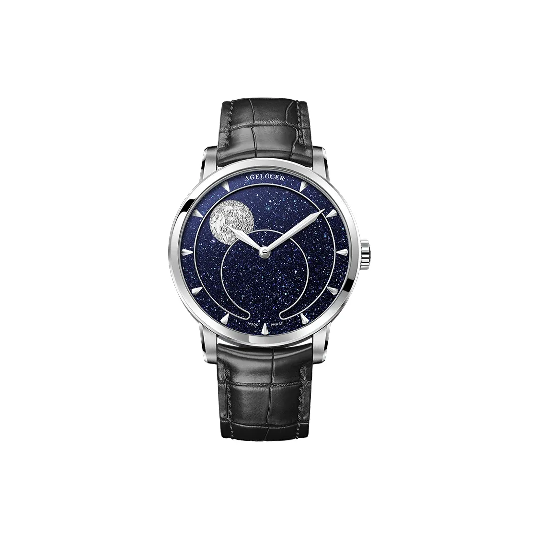 AGELOCER Автоматический механический механизм Мужские часы 40mm*40mm*11mm Синий