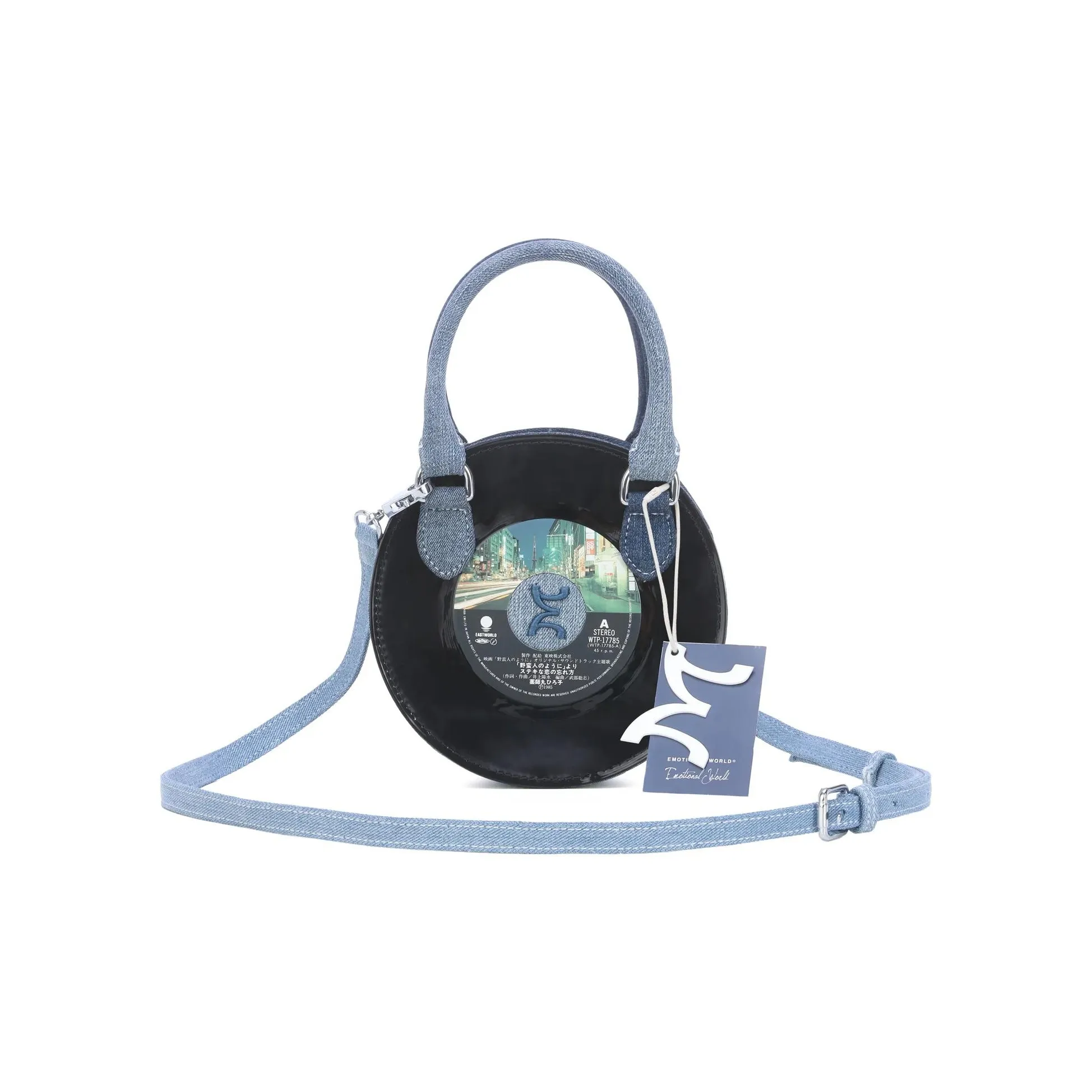 Emotional World Винтаж Jean Разборная Ткань Сумка Сумка через плечо Мини Женская Джинсовый синий