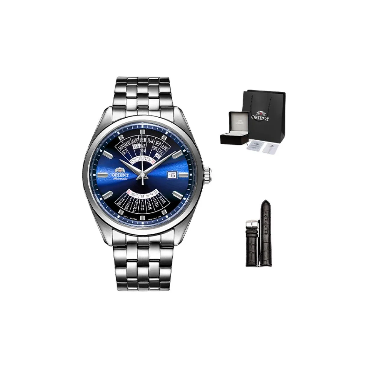 ORIENT Автоматический Механический Механизм Мужские Часы 43мм*43мм*43мм Синий