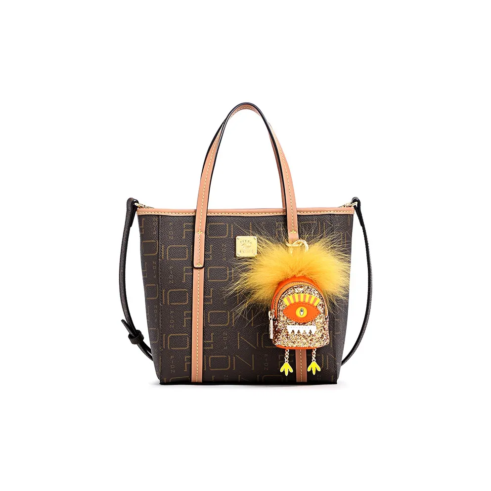 FION PVC Basket Bag, Tote Bag, Shopping Bag, Crossbody Bag Tubas Women's Brown