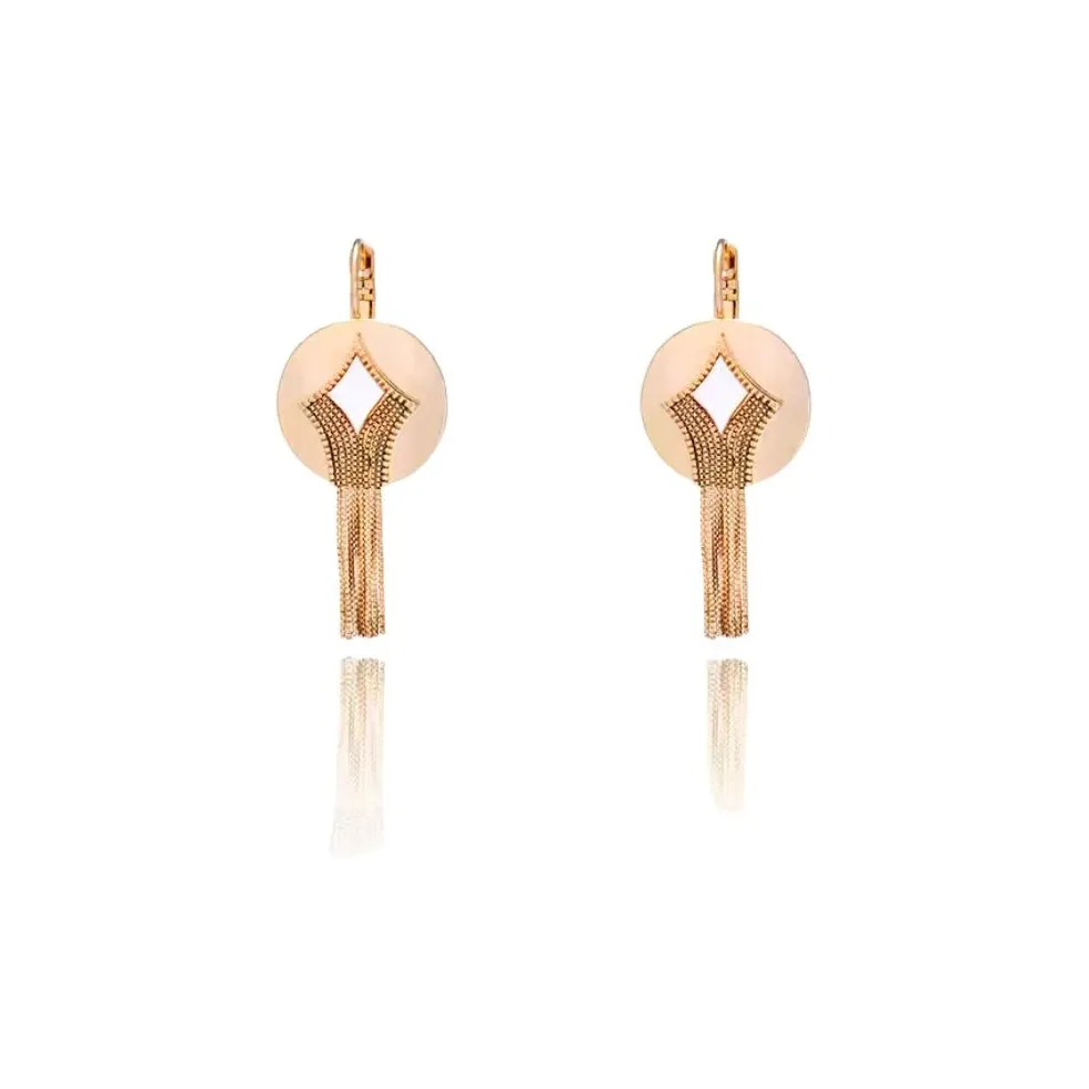 SATELLITE White Mother of pearl Earrings Women's Gold