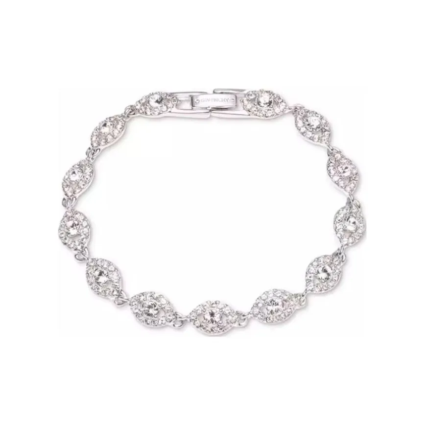 Givenchy Crystal, White Crystal Bracelets Unisex Silver